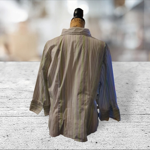 George women's plus stretch button down shirt 16W - Picture 6 of 13